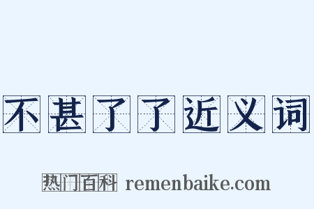 不甚了了近义词是什么意思的图片